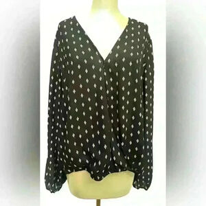 Deep Blue V-Neck Surplice Style Blouse Size XXL NWOT